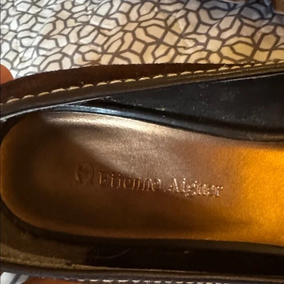 Etienne Aigner Espresso Loafers with Gold Accents - Picture 2 of 12